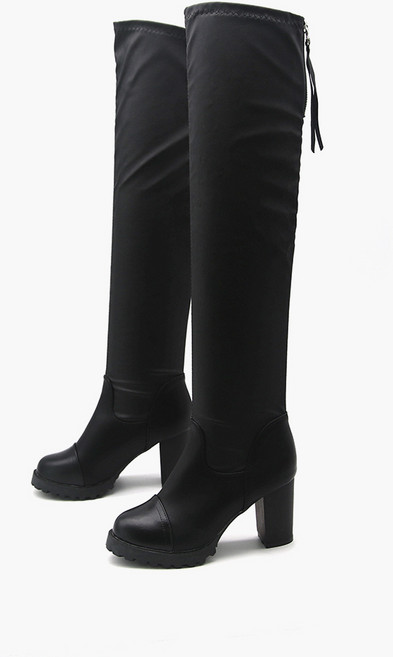 디폴 여성 인조가죽 니하이 삭스 롱부츠8cm DP9815B