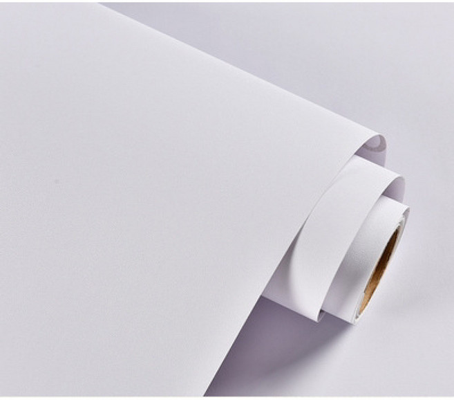 DFMEI 50米大卷牆牆紙自粘家用臥室客廳牆貼紙傢俱翻新防水防潮牆壁貼紙, 純白