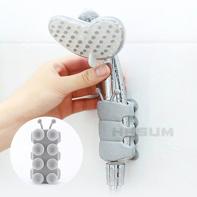 문어빨판 샤워기 거치대 무타공샤워기거치대, 그레이
