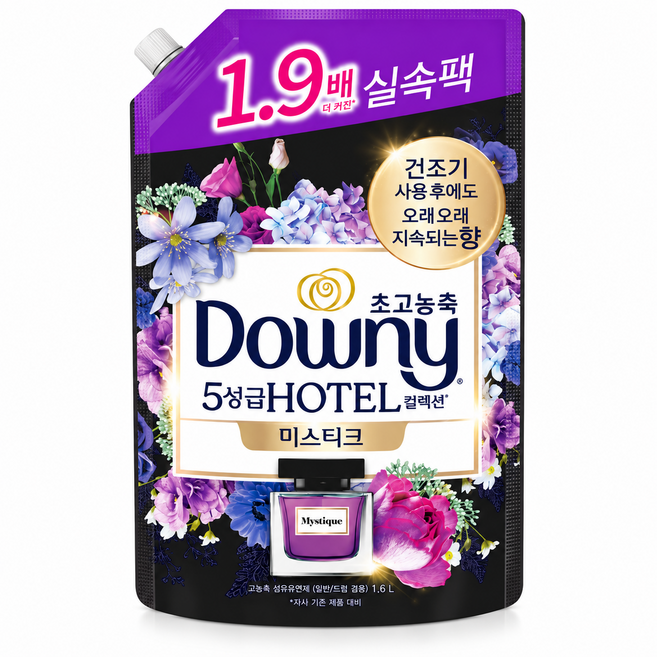 다우니 초고농축 호텔 컬렉션 섬유유연제 미스티크 리필, 1.35L, 1개