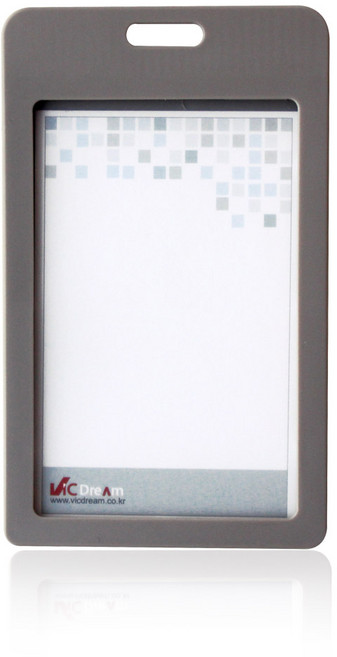 빅드림 6624 스모키 사원증 ID 목걸이 명찰 이름표 (세로) 그레이 12개입 (끈 별도), 단품