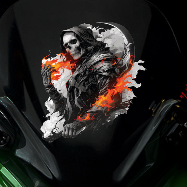 해골 사신 오토바이 튜닝스티커 3종 소 중 대, S, 1개, L03