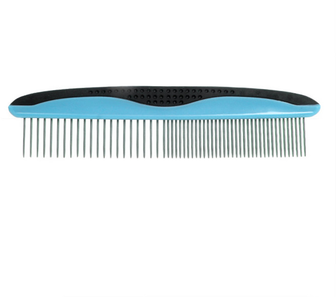 반려동물 강아지 듀얼스틸빗 고양이빗 스틸콤 애견브러쉬, 1개, 스카이