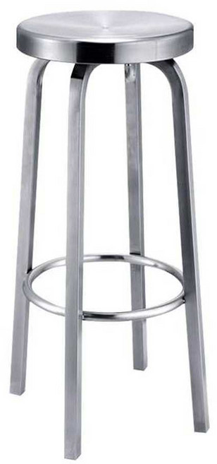 스테인레스 바 체어 매장 높은 카페 스틸 하이 스툴, 유광ㅣ고정형ㅣ높이 65CM, 1개