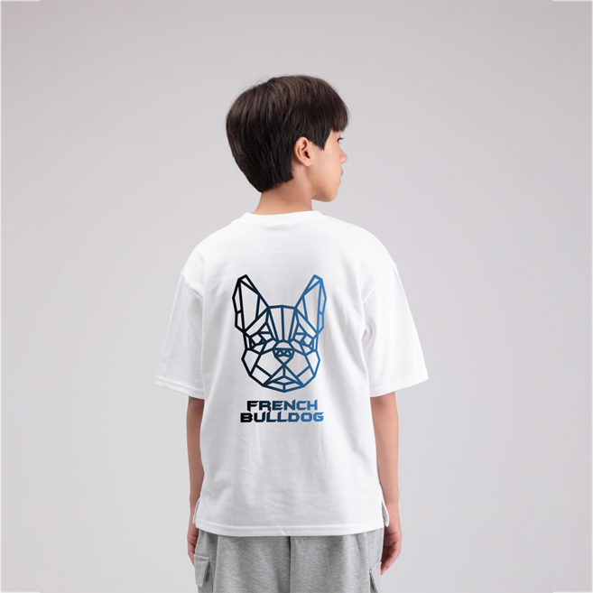 국내 생산 마고 주니어 그라데이션 불독 라운드 특양면 반팔 티셔츠 키 140 150 160 170