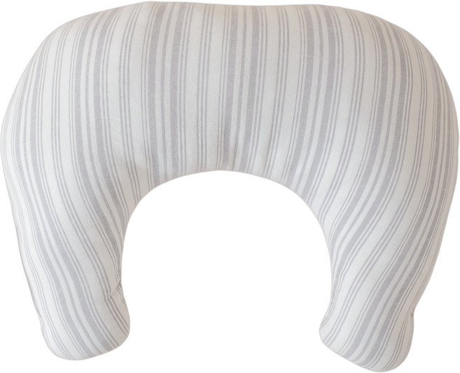 코지코너 순면 반달 강아지 유모차 베개 수면 목받침 양면, 스트라이프 그레이, 1개