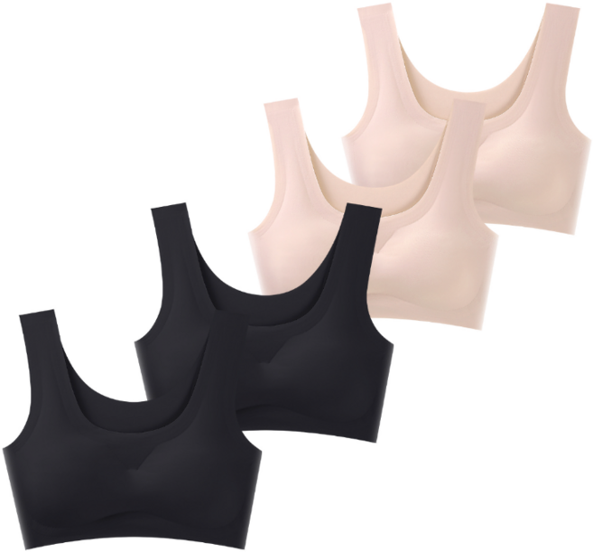 심리스 브라 노라인 노와이어 누디 브라탑 4개