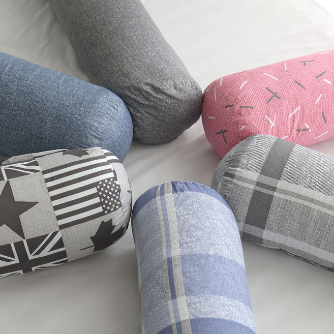 아르떼베딩 안고자는 원형 바디필로우 커버 솜 긴베개 롱쿠션, 04_국기_그레이(피치), 커버만