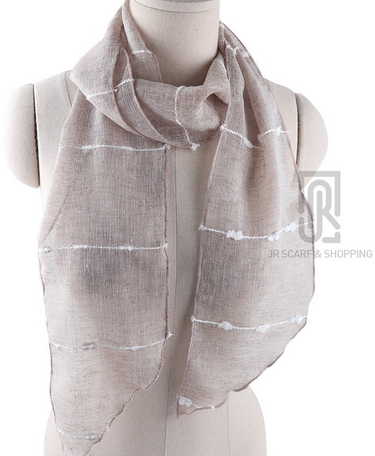 제이알쇼핑 여성 깃털레이스 여름 린넨 마 롱스카프