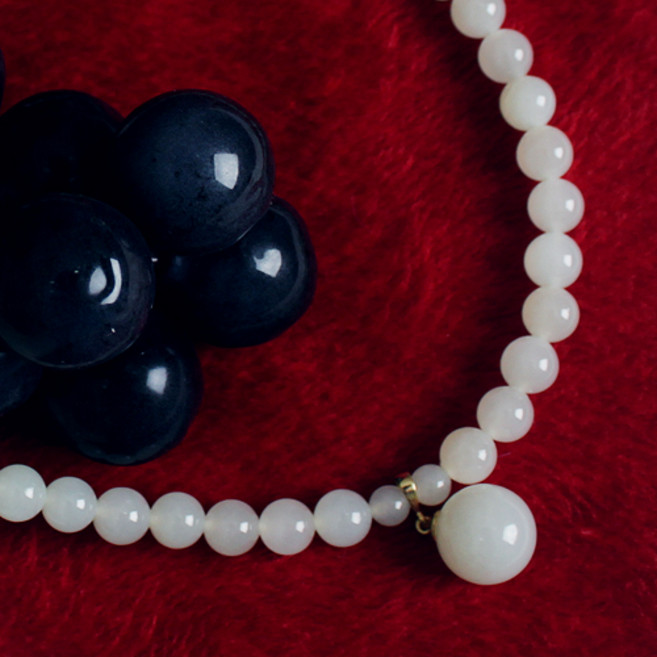 제이드유 춘천옥 한줄 옥구슬 옥펜던트 옥목걸이