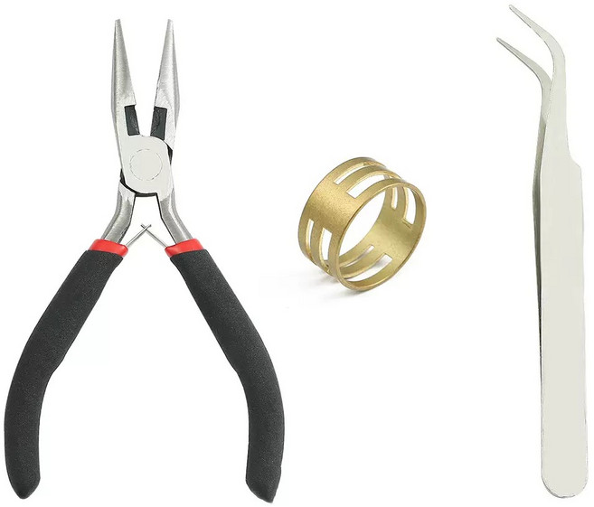 비즈정원 악세사리공구세트 핑거링+핀셋+집게, 1개, 색상