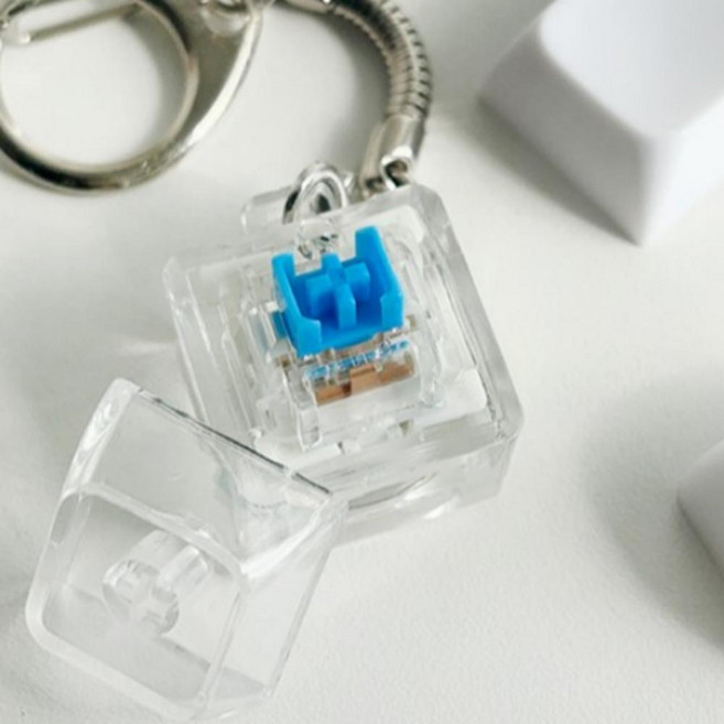 LED 1구 키링 키캡 조약돌 식빵 청축 키보드 클리커 딸깍이 열쇠고리