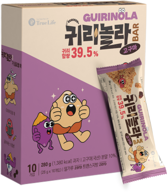 수제 영양간식 고구마 귀리놀라바 크런치바 단백질바 28g, 10개