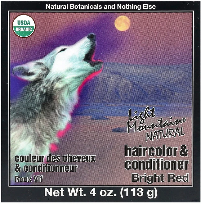 Light Mountain 천연 머리염색제 및 컨디셔너 선홍색 4 온스 (113 그램), LightMountain천연머리염색제및컨디셔너선홍색4온, 1개 - 쿠팡