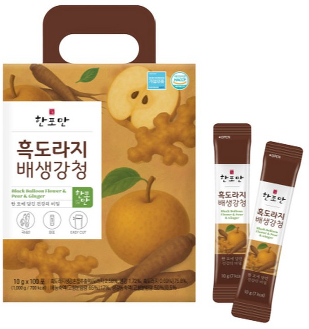 흑도라지 배생강청 스틱 6년근홍삼 10g 100개입 2개