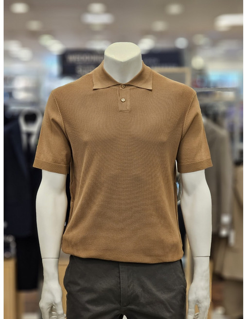 킨록 남성 베이지 반팔 카라 티셔츠 니트 NFHW93