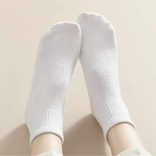 10켤레 여성용스포츠 발바닥 두꺼운 쿠션면양말 230~250