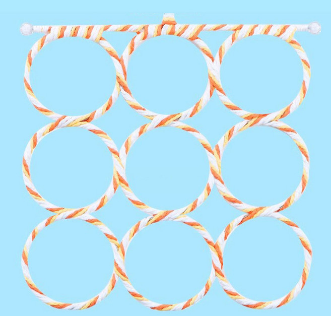 BenF Home 버드링 앵무새 슈가글라이더 장난감 그물 사다리 놀이터 그네등반 횟대 조류 용품 걸이형, 1개, 9구