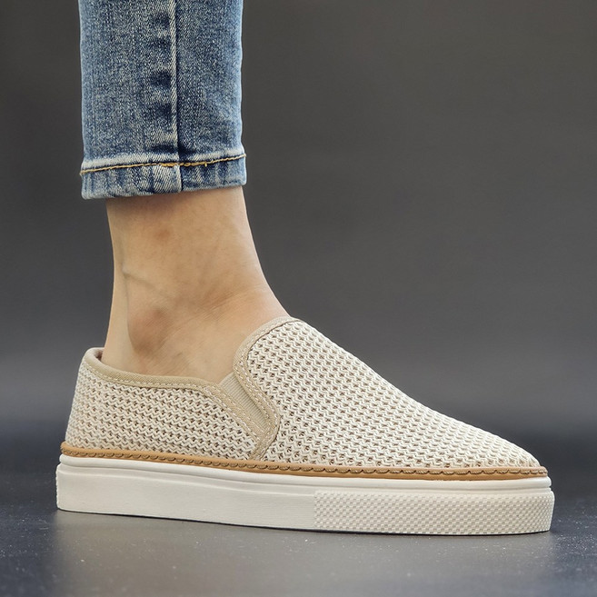 국산 여름 펀칭 슬립온 남성 여성 망사 통풍 가벼운 커플 단화 시원한 스니커즈