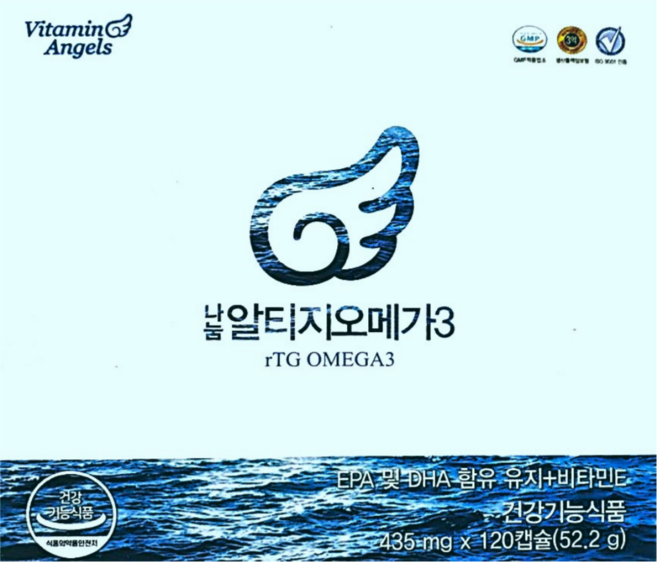 비타민엔젤스 나눔 알티지 오메가3 435mg x 120캡슐 2개월분, 1박스