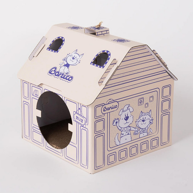 보니코 고양이 숨숨집 고양이 박스 스크래쳐 보니코 터널하우스