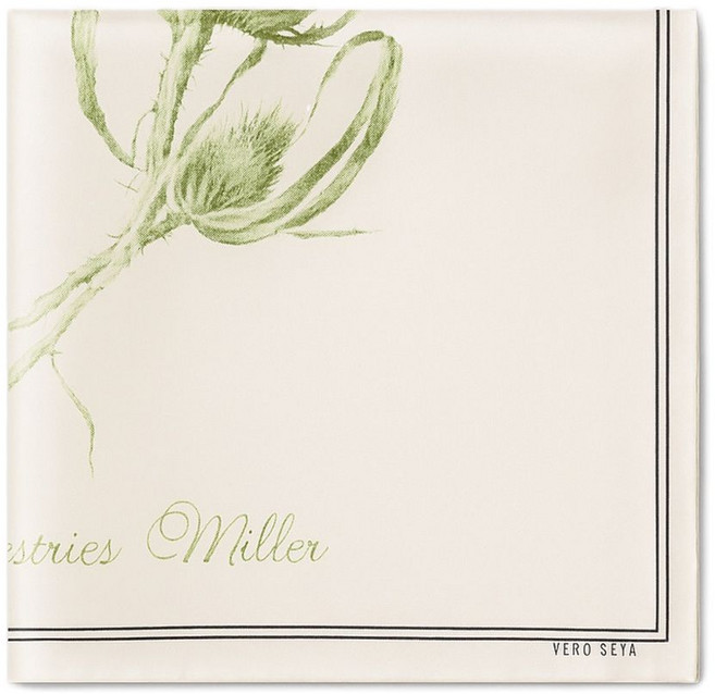 알베르타페레티 플로럴 프린트 보더 디테일 스카프