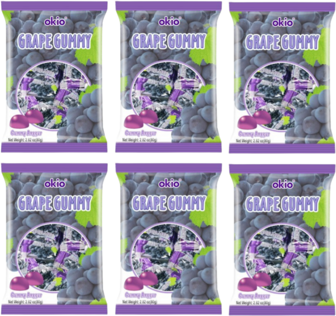 오키그레이프구미 코콘 오키오 포도 젤리 100g 과일젤리 츄잉젤리, 80g, 6개