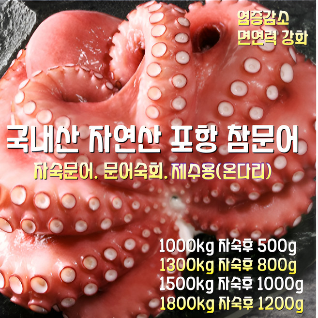 [산지직송] 국내산 자연산 동해. 통영. 포항 참문어 돌문어 피문어 자숙문어 숙회 1300g 자숙후 800g 박스 제수용 선물용, 1박스, 참문어 돌문어 자숙문어숙회 1300g 자숙후 800g