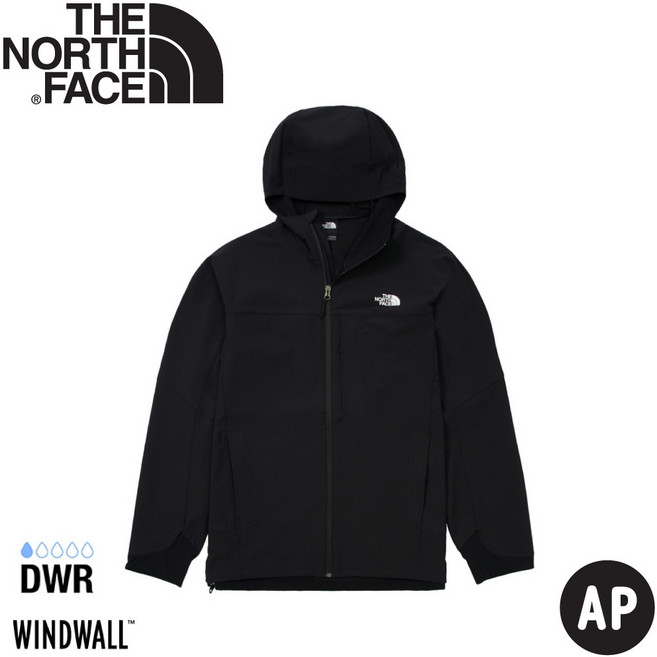 The North Face 男 防風防潑水連帽外套 AP 黑色