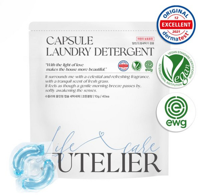 수뜰리에 독일더마 초고농축 올인원 캡슐세제 40개입 코튼블랑향, 수뜰리에 독일더마 초고농축 올인원 캡슐세제 40개입 코