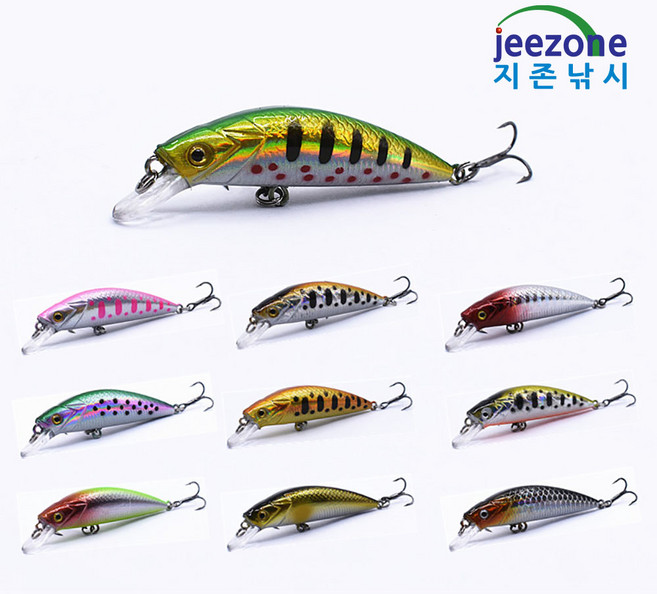 지존낚시 미노우 싱킹 55mm 6g 배스 쏘가리 꺽지 루어 낚시 용품 민물 씽킹 저크 베이트 루어낚시용품, M55-04