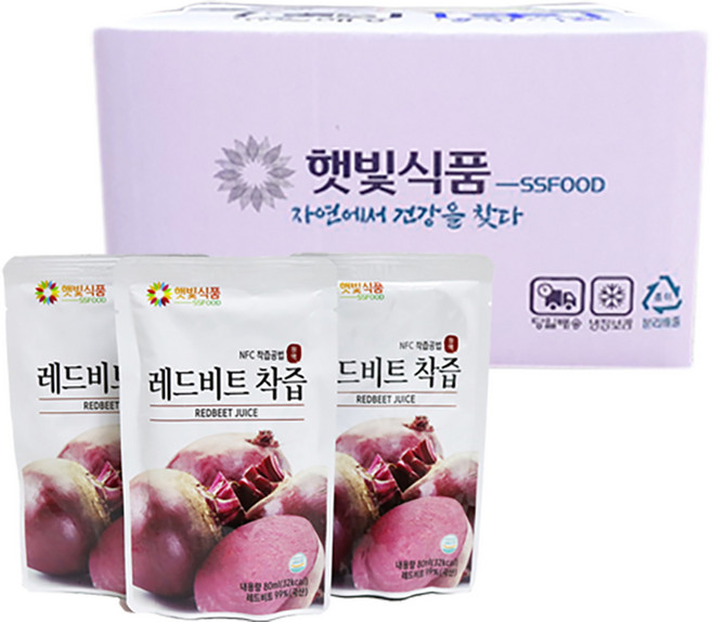 햇빛식품 NFC저온착즙 비트즙 물없이 갈아 만든 제주 레드비트즙 비트주스 원액 비트즙추천 해독주스 클렌즈주스, 80ml, 20개