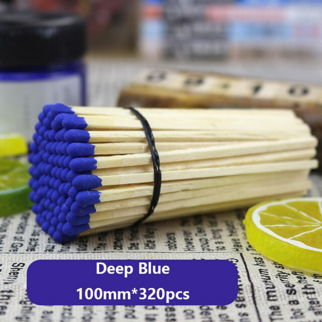 65mm/75mm /100mm 미세 벌크 매치 학생 공예 미술 점화 DIY 소품 양초 특수 시가 파이프 연장 성냥, 100mm 딥 블루, 8) 100mm deep blue