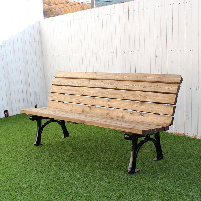 숲에온 야외 정원 나무 조립식 벤치의자 벤치 야외벤치의자 공원 의자 야외벤치 테이블, 모던 등받이 벤치-도토리색