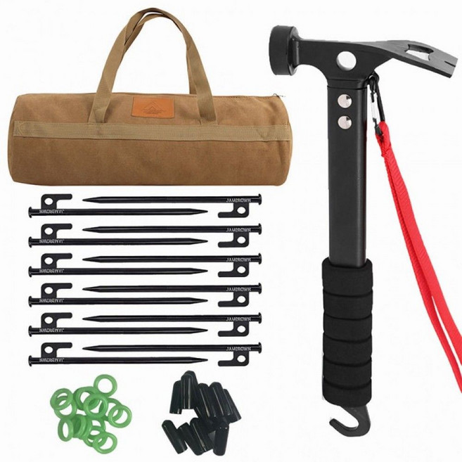 자캠 마대 해머 30cm 14개 텐트 캠핑 팩가방 세트, 1개