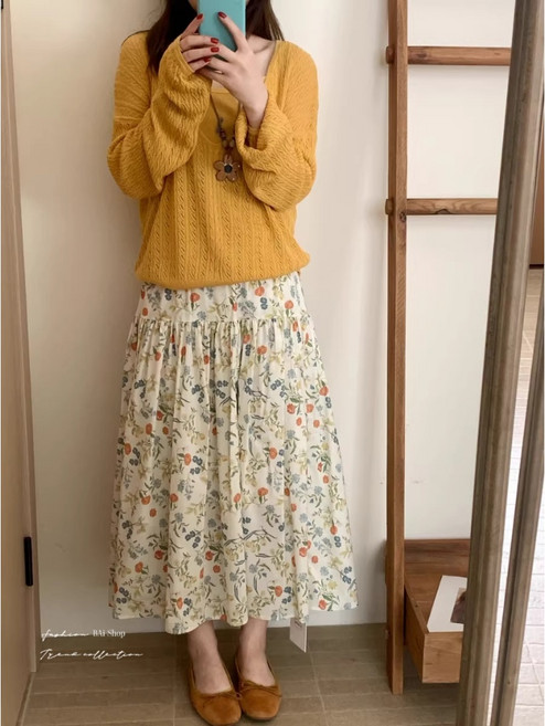 碎花長裙 A字裙