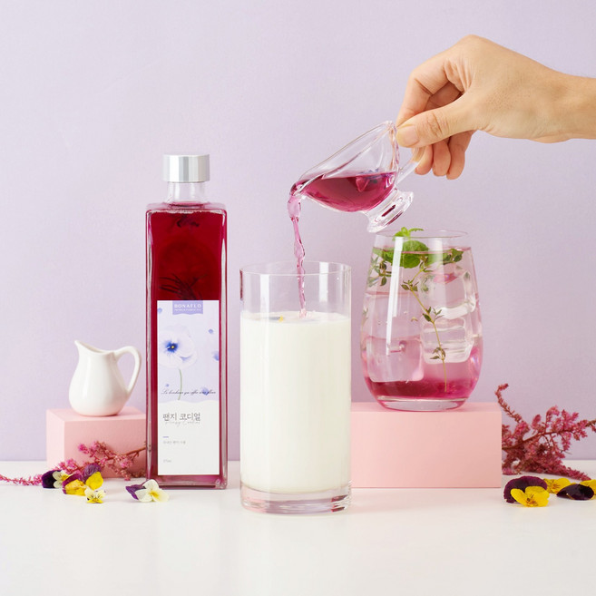 [보나플로 꽃코디얼 5종 모음] 장미 메리골드 국화 벚꽃 팬지국산 꽃 시럽 꽃청 코디얼, 1개, 1개입