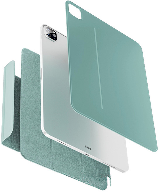 제이런 아이패드 케이스 마그네틱 3단 분리 탈착형 펜슬 수납 케이스, 민트그린
