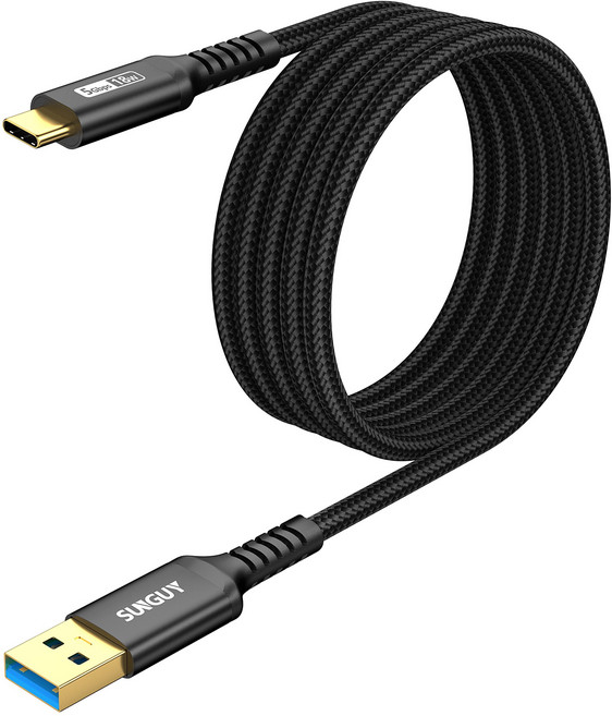 SUNGUY USB C타입 고속 충전 케이블 데이터 전송 10Gbps 18W, 1개, 블랙, 2m