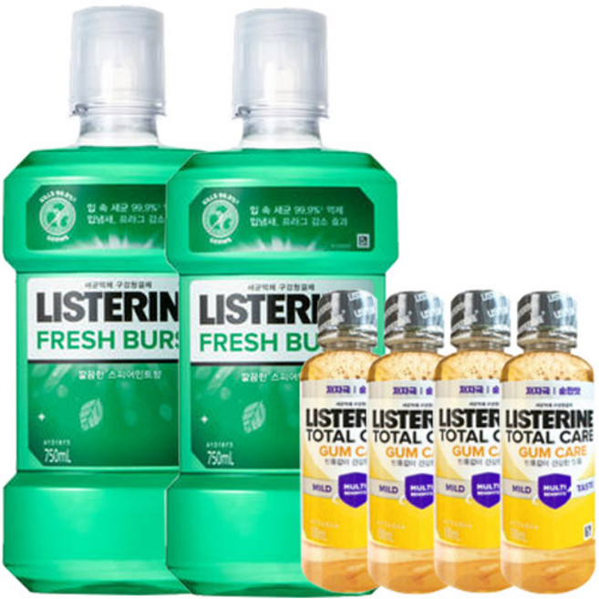 리스테린 세균억제 구강청결제 후레쉬버스트750ml+증정100mlx2, 2개, 950ml