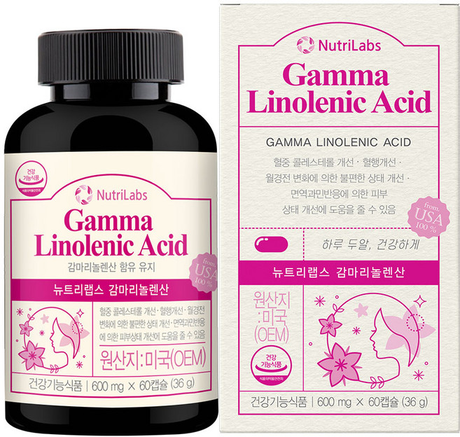 보라지유 감마리놀렌산 60캡슐 1개월분 여성 PMS 호르몬 이소플라본 영양제, 1박스