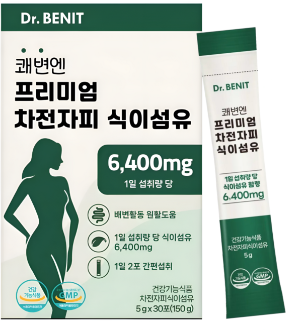 쾌변엔 프리미엄 차전자피 식이섬유, 1개, 30회분