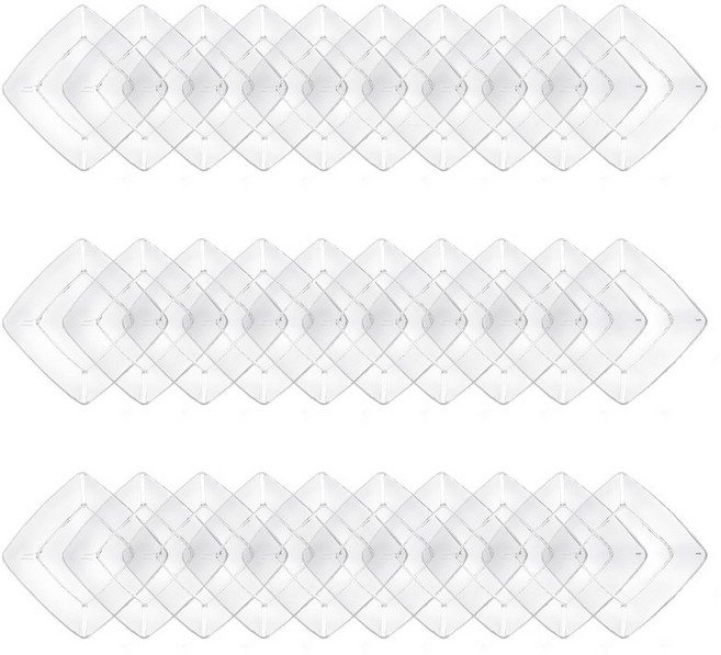 쓱싹 플라스틱 다회용 소스 접시 10cm, 30개, 라라 접시(투명), 투명