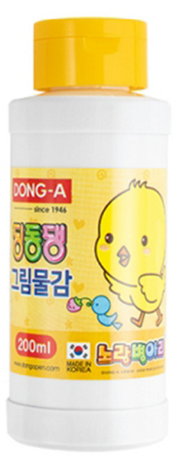 동아 딩동댕 그림물감 대용량 200ml 낱색, 노랑