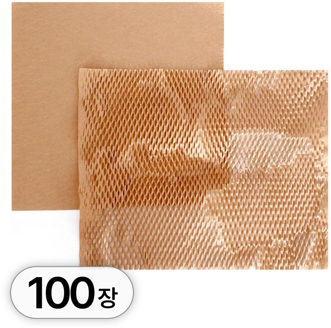 투데이리빙 100장 세트 30x30cm 크라프트 종이 완충제 포장지 크리스마스 선물 택배 포장 벌집 크라프트지 완충재 포장용 포장재 크래프트지, R98399M, 1세트