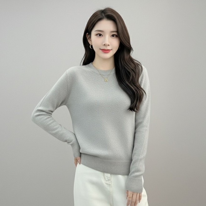 에쉬울프 여성용 라운드넥 니트 티셔츠