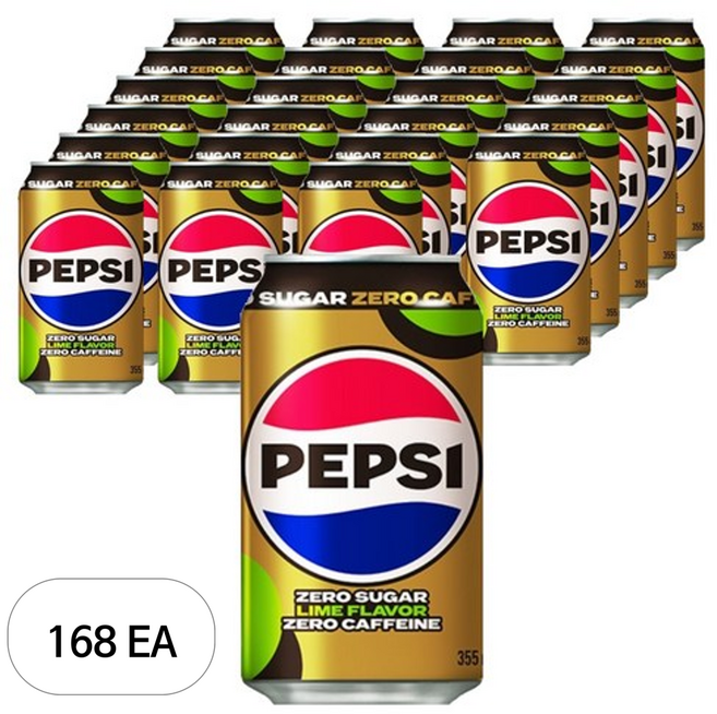 펩시 제로 슈거 라임향 제로 카페인, 355ml, 168개