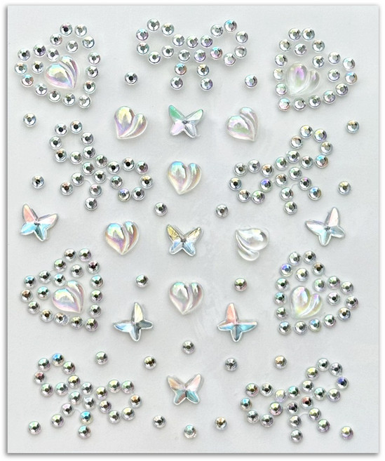 다락301 스티커 페이스 반짝이 페스티벌 파티 워터밤 메이크업 큐빅 얼굴스티커, 1개, 05 리본하트