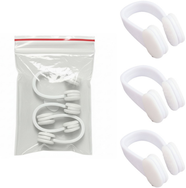 원더블 실리콘 수영 코마개, 화이트, 3개