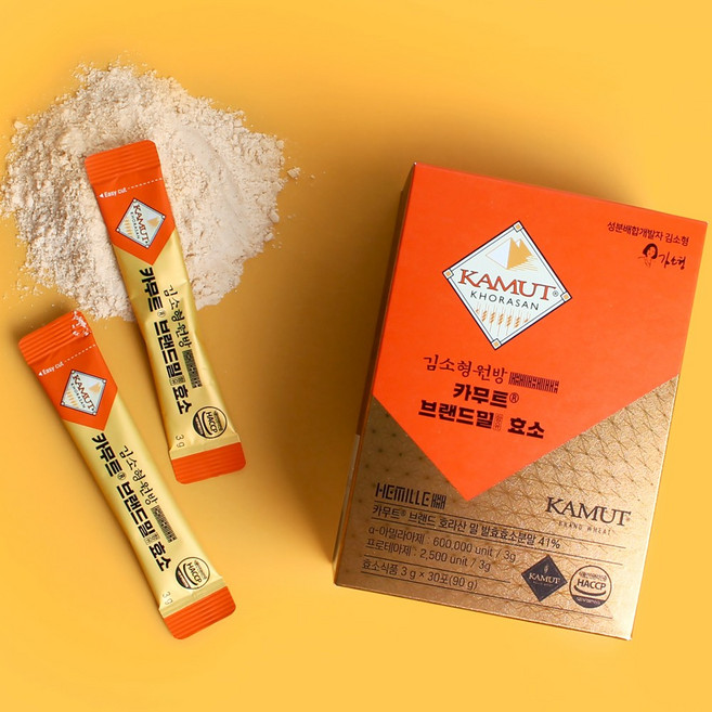 HACCP 인증 김소형원방 카무트 브랜드밀 효소 역가수치 90만 효소식품, 90개, 3g